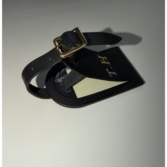 Louis Vuitton Name Tag w/ T H Initials Goldtone Black Large Black - Picture 13 of 15